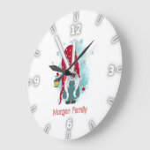 ノルディック格言スノーフレークズクリスマス ラージ壁時計 (傾斜)