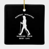 ノルディック歩く-歩く最高のユーライフ セラミックオーナメント (裏面)