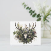 ノルディック異教のレトロ芸術的ホリデーカード シーズンポストカード (スタンド正面)