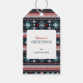 ノルディック雪の結晶 クリスマスギフトタグ ギフトタグ (正面)