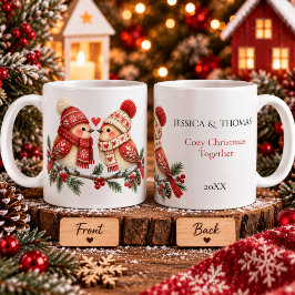 ノルディック スカンジナビアンクリスマス 鳥 ペア コーヒーマグカップ