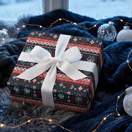 ノルディック スノーフレーク フェアアイル クリスマス ギフト ラッピング ラッピングペーパー
