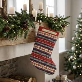 ノルディック フェアアイル クリスマス スタイルの 名入れ クリスマス ストック スモールクリスマスストッキング