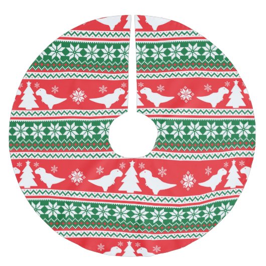 ノルディック フェア アイル T-レックス 恐竜 スウェーター ブラッシュドポリエステルツリースカート (正面)