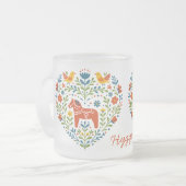 ノルディック フォークアート ダーラホース ハートパターン マグ (正面左)