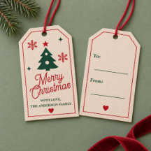 ノルディック レッド クリスマスツリー オーダーメイド ギフトタグ