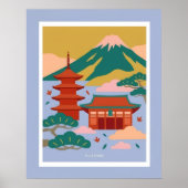 ノルディック-日本イラスト –JAPAN ポスター (正面)