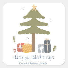 ノルディッパーソナライズされたクスクリスマスホリデーフラットカード スクエアシール