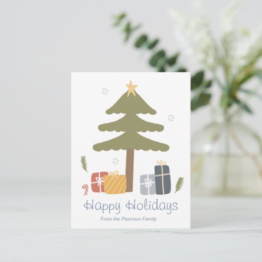 ノルディッパーソナライズされたクスクリスマスホリデーフラットカード ポストカード (スタンド正面)