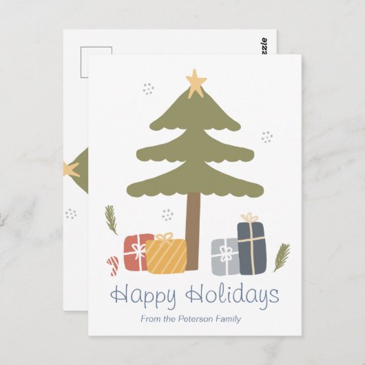 ノルディッパーソナライズされたクスクリスマスホリデーフラットカード ポストカード (正面/裏面)
