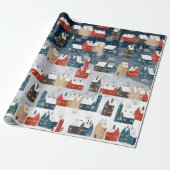 ノルディッ素朴ドスノーウィーウィンターマウンテンビレッジ ラッピングペーパー (アンロールド)