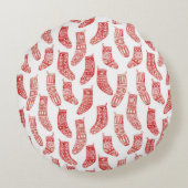 ノルディ赤と白ッククリスマスストッキング ラウンドクッション (裏面)