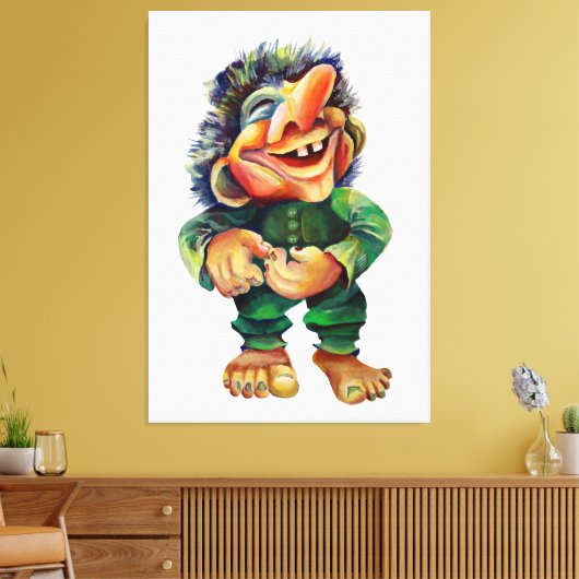 ノルトロールおもしろいウォーターイラストレーションアートワーク キャンバスプリント (インサイチュ (リビング))