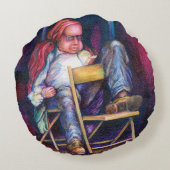 ノルマンの香水が彼の眠りを引き込む ラウンドクッション (裏面)