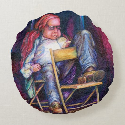 ノルマンの香水が彼の眠りを引き込む ラウンドクッション (裏面)