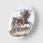 ノルマンの騎士および射手「古代腕からの1066年、 ラウンド壁時計 (傾斜)