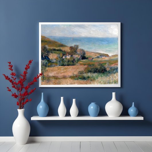 ノルマンディのウアルゲモント近郊の海岸の景色 ポスター