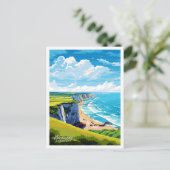 ノルマンディフランスアートトラベルヴィンテージイラストレーション ポストカード (スタンド正面)