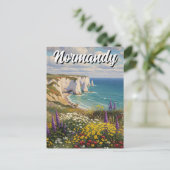 ノルマンディフランセトレタットクリフワイルドフラワー ポストカード (スタンド正面)