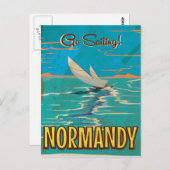 ノルマンディヴィンテージセーリングポスターアート。 ポストカード (正面/裏面)