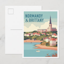 ノルマンディーとブルターニュのヴィンテージ旅行 ポストカード