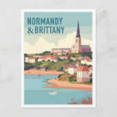 ノルマンディーとブルターニュのヴィンテージ旅行 ポストカード (正面)