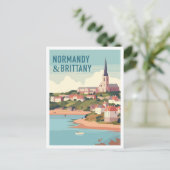 ノルマンディーとブルターニュのヴィンテージ旅行 ポストカード (スタンド正面)