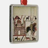 ノルマンディーの公爵へのバイユーのタペストリーの伯爵ハロルド メタルオーナメント (右)