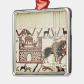 ノルマンディーの公爵へのバイユーのタペストリーの伯爵ハロルド メタルオーナメント (左)