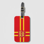 ノルマンディーの北欧国旗(紋章を使用) ラゲッジタグ (正面縦)