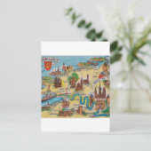 ノルマンディーの古い地図 ポストカード (スタンド正面)