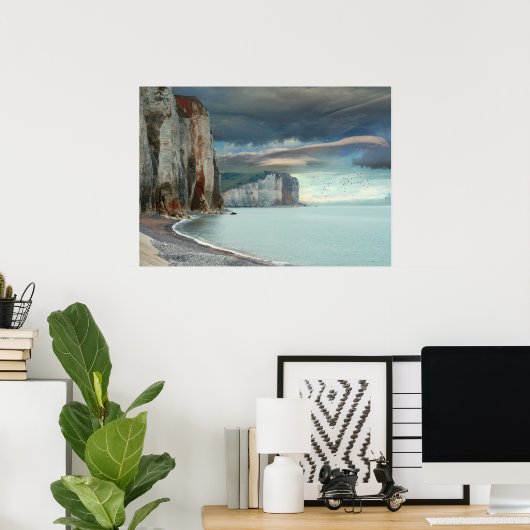 ノルマンディーシースケープクリフ ポスター (ホームオフィス)
