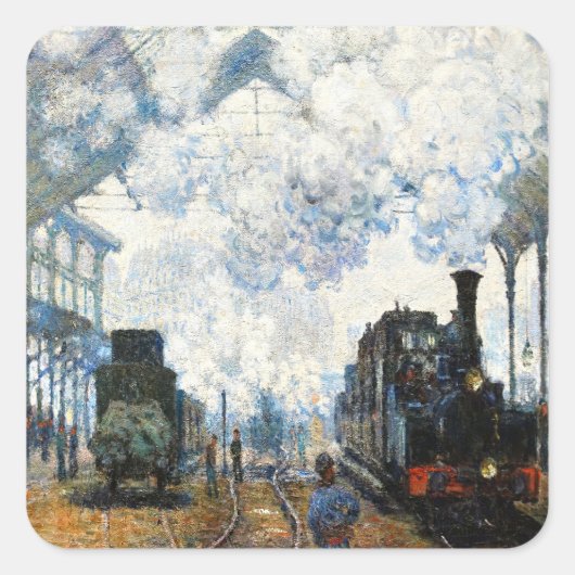 ノルマンディー列車の到着（1877年）クロード・モネ スクエアシール (正面)