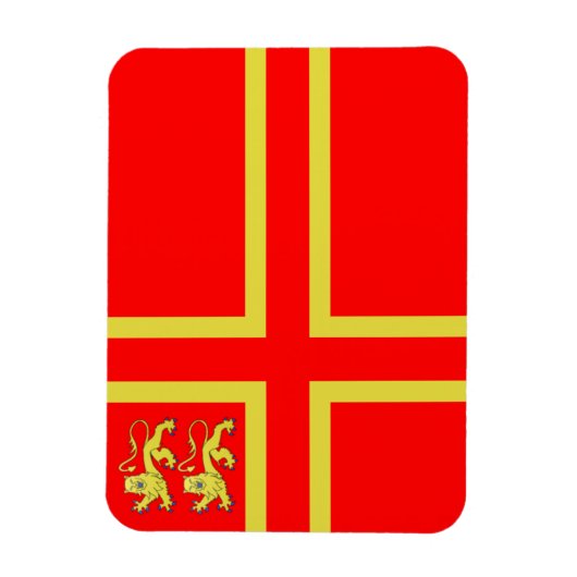 ノルマンディー国旗のマグネット – Falaise Cross マグネット (縦)