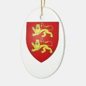 ノルマンディー(フランス)の紋章付き外衣 セラミックオーナメント (左)