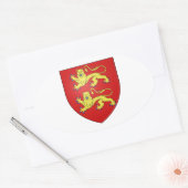 ノルマンディー（フランス）コート・オブ・アームズ 楕円形シール (封筒)