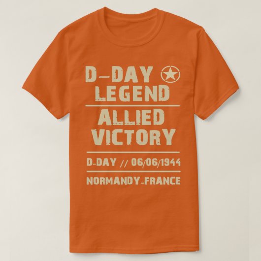 ノルマンディー・第二次世界大戦の1944年5月の連合勝利 Tシャツ (デザイン正面)