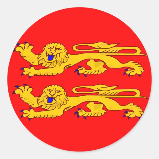 ノルマンディ国旗 ラウンドシール (正面)