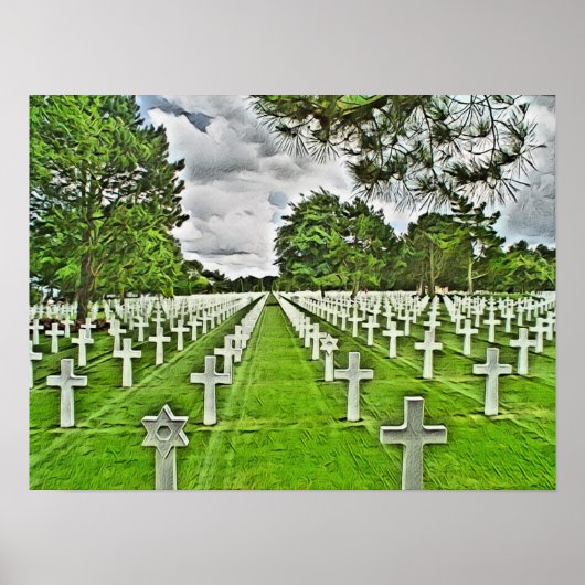 ノルマンディ・フランスのアメリカ墓地 ポスター (正面)