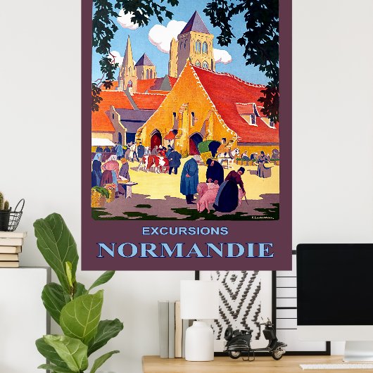 ノルマンディ,フランス,ヴィンテージ旅行 ポスター (ホームオフィス)