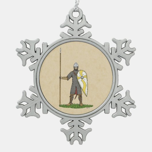 ノルマンナイトサーカ1066 スノーフレークピューターオーナメント (正面)