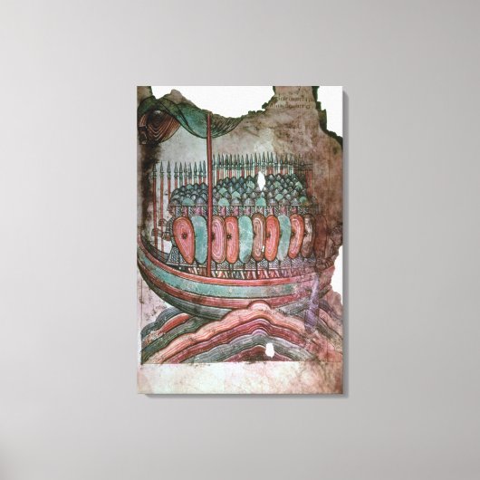 ノルマン人の兵士が英語のチャンネルを横断する キャンバスプリント (正面)