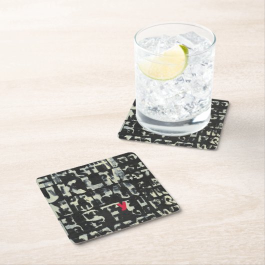 ノルマン人Wyattによるアルファベットの絵画 スクエアペーパーコースター (インサイチュ)