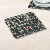 ノルマン人Wyattによるアルファベットの絵画 スクエアペーパーコースター (アングル)