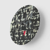 ノルマン人Wyattによるアルファベットの絵画 ラウンド壁時計 (傾斜)