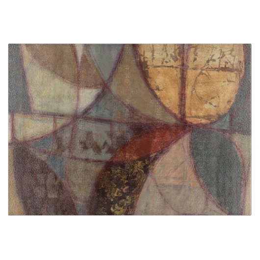 ノルマン人Wyattによる抽象的な花葉の絵画 カッティングボード (正面)