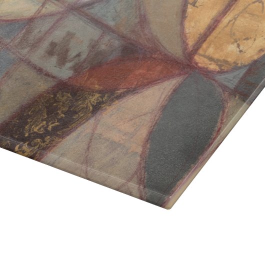 ノルマン人Wyattによる抽象的な花葉の絵画 カッティングボード (角)