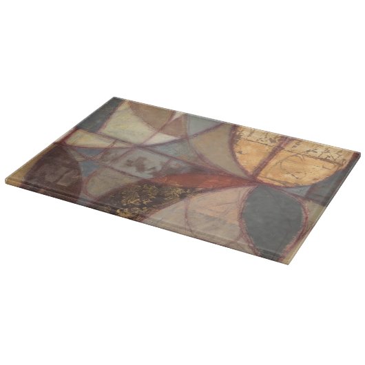 ノルマン人Wyattによる抽象的な花葉の絵画 カッティングボード (角)