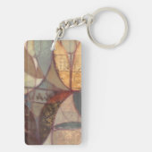 ノルマン人Wyattによる抽象的な花葉の絵画 キーホルダー (裏面)