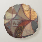 ノルマン人Wyattによる抽象的な花葉の絵画 ラウンドクッション (裏面)